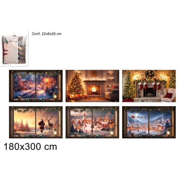 SCENARIO NATALIZIO IN TESSUTO 180X300CM 6 MODELLI